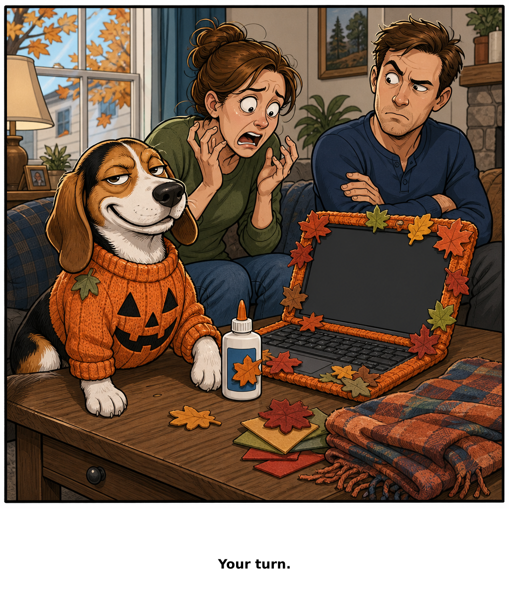 Daily Evil Beagle cartoon for September 13, 2026: He remembered which one called it adorable.
